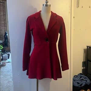 EVA VARRO L/SL EMPIRE WAIST JACKET CLARET PEBBLES